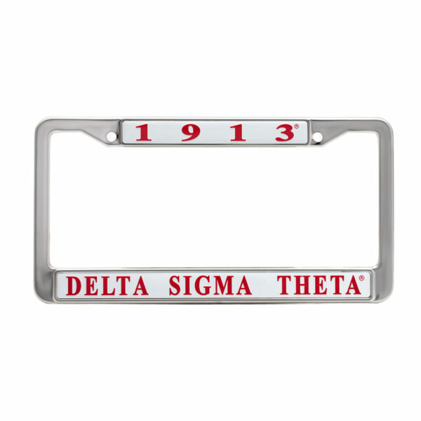 License Plate Frame - Delta Sigma Theta, White