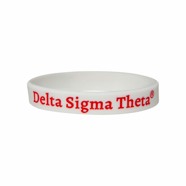 Solid Silicone Wristband - Delta Sigma Theta, White