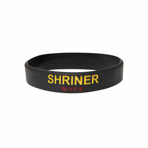 Solid Silicone Wristband - Shriner, Black