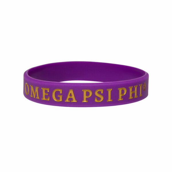Solid Silicone Wristband - Omega Psi Phi, Purple