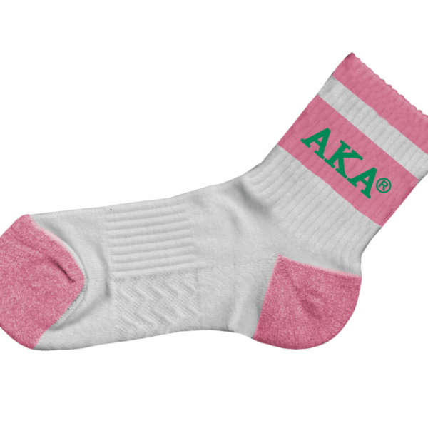 Quarter Socks - Alpha Kappa Alpha, White