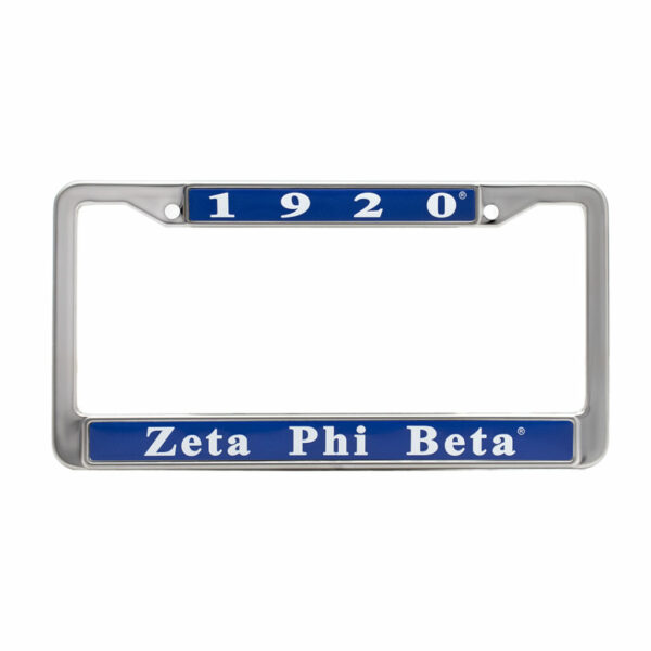 License Plate Frame - Zeta Phi Beta, Blue