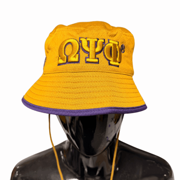 Novelty Bucket Hat - Omega Psi Phi, OldGold