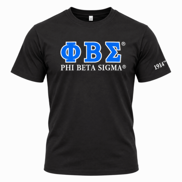 Luxury Embroidered Tee - Phi Beta Sigma, Medium, Black