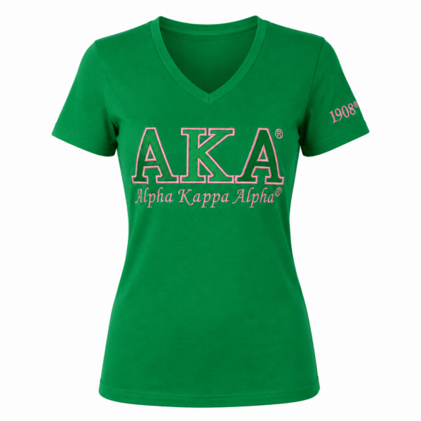Luxury Embroidered Tee - Alpha Kappa Alpha, Small, Green