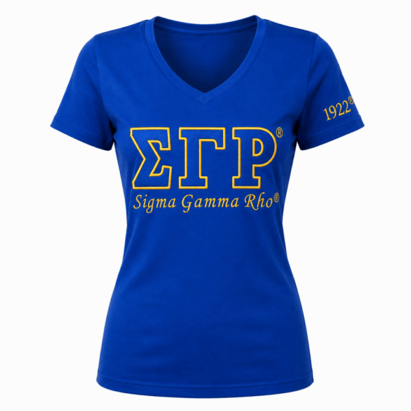 Luxury Embroidered Tee - Sigma Gamma Rho, Small, Blue