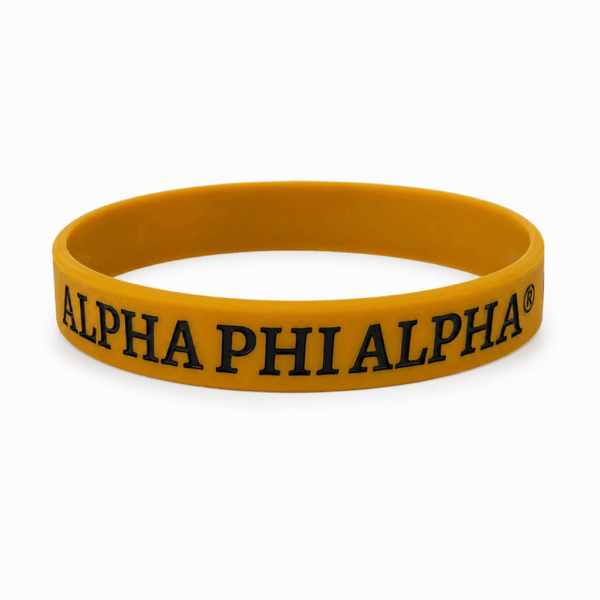 Solid Silicone Wristband - Alpha Phi Alpha, OldGold