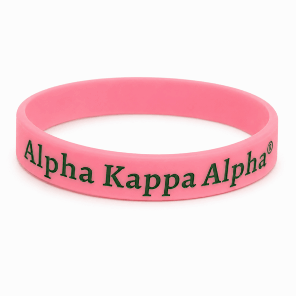Solid Silicone Wristband - Alpha Kappa Alpha, Pink