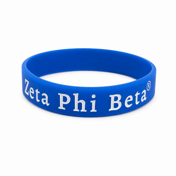 Solid Silicone Wristband - Zeta Phi Beta, Blue