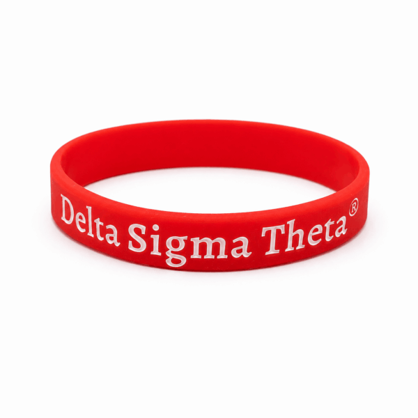 Solid Silicone Wristband - Delta Sigma Theta, Red